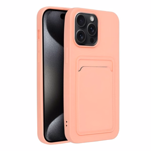 Ümbris jaoks iPhone 15 PRO MAX Card Ümbris roosa