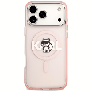 KARL LAGERFELD ümbris jaoks IPHONE 17 Pro Max compatible with MagSafe KLHMP17XHGCHGKBP (IML Choupette Sketch Logo) roosa