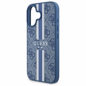 Guess 4G Printed Stripes MagSafe ümbris jaoks iPhone 16 - sinine