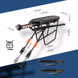 Rockbros RBHJ-1 Black Diamond jalgratta pakiraam poritiivaga ja kiirkinnitusega 26-29" mägijalgratastele - must