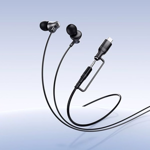 Hoco M119A juhtmega mikrofoniga kõrvaklapid, 3,5 mm / USB-C pistik, mustad