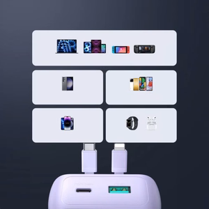 Akupank Joyroom JR-PBC07 violetne 20000mAh 30W (PD / QC3.0) + integreeritud Type-C / Lightning kaablid