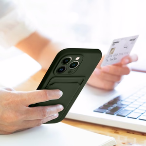 Ümbris jaoks iPhone 15 PRO Card Ümbris zielony