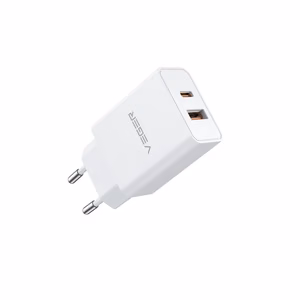 Phone laadija VEGER USB A + Typ C PD QC3.0 3A 30W VLS302U valge