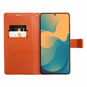 Чехол-книжка Mezzo для Redmi Note 15 Pro Plus 5G с котами коричневый