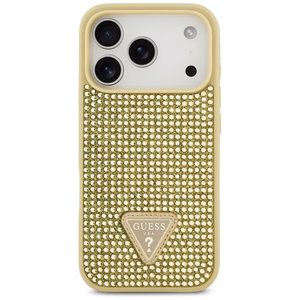 Guess Rhinestone Triangle Logo iPhone 17 Pro Ümbris - Kuldne