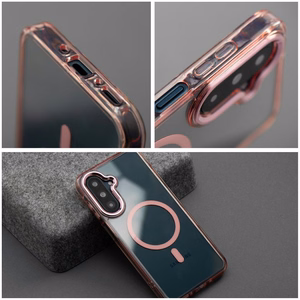 Чехол Samsung A27 Frame Clear Hybrid Mag Cover, совместимый с MagSafe, пудрово-розовый