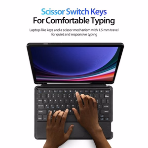DUX DUCIS case DK foldable with Wireless Keyboard jaoks SAMSUNG Tab S9/S9FE/S10FE must