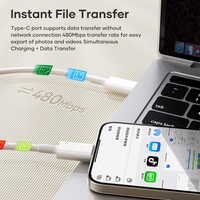 Rock Kaabel Z20 - Type C to Type C - PD 60W 3A 1 metre valge