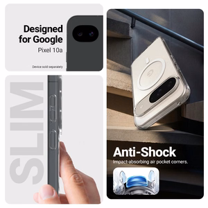 Crong Hybrid Clear Magnetic MagSafe ümbris seadmele Google Pixel 10a, läbipaistev