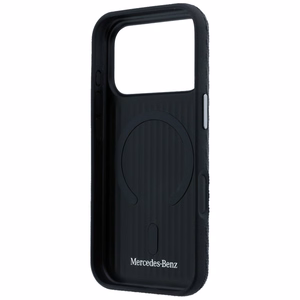 Mercedes nahk MagSafe ümbris iPhone 17 Pro Max puiduefektiga - must