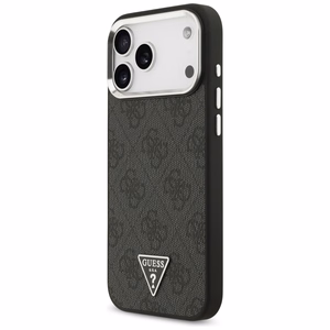 Guess 4G Triangle Logo MagSafe ümbris mudelile iPhone 17 Pro Max / 18 Pro Max – must ja hõbedane