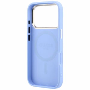 Guess Saffiano Small 4G & Classic Logo ümbris seadmele iPhone 18 Pro Max / 17 Pro Max, MagSafe-ühilduv – helesinine