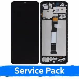 LCD Ekraan Ühildub Xiaomi Redmi 12C Must Koos Frame (Service Pack)