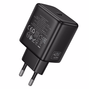 GaN зарядное устройство для телефона Hoco USB C PD AVS 40W max 60W N83 черное