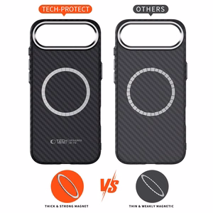Tech-Protect Ion Carbon MagSafe Ümbris jaoks iPhone 17 Air - Must and Hõbedane