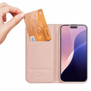 DUX DUCIS wallet ümbris SKIN PRO jaoks IPHONE 16 Pro Max roosa