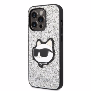 Karl Lagerfeld KLHCP14LG2CPS iPhone 14 Pro 6.1" hõbedane/hõbedane hardcase Glitter Choupette Patch