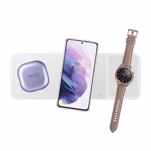 Juhtmevaba laadija Samsung Trio EP-P6300TWEGEU valge 25W (laadija ja kaabliga) / 100% originaal /