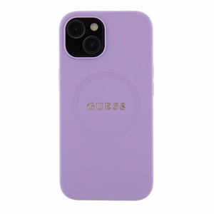 Guess Saffiano MagSafe чехол для iPhone 15 Plus - фиолетовый