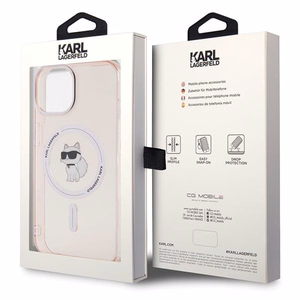 Karl Lagerfeld IML Choupette MagSafe ümbris jaoks iPhone 15 - roosa