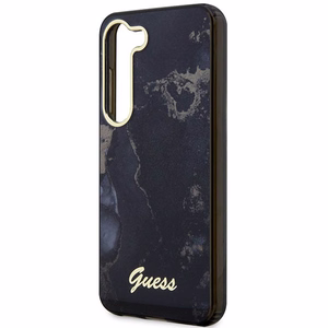 Guess GUHCS23MHTMRSK S23+ S916 чёрный/чёрный жёсткий чехол Golden Marble Collection