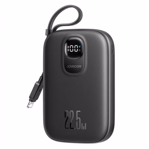 Akupank Joyroom JR-PBF18 must 10000mAh 22.5W PD / QC3.0 + integreeritud Lightning kaabel + Type-C kaabel