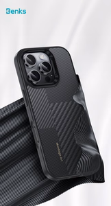 Benks Montage Magnetic Armor Pro Kevlar Ümbris Metal Frame 600D+1500D (MF65) jaoks Iphone 16 Pro must (Camera Control Button)