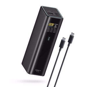 Cuktech PB200U akupank 20 000 mAh, 210 W, 2 USB-C- ja USB-A-pesaga, TFT-ekraani ja 240 W USB-C-kaabliga – must