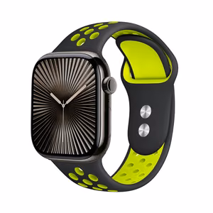 Crong Duo Sport rihm Apple Watch 38 / 40 / 41 / 42 mm kellale, must ja laimiroheline