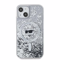 Karl Lagerfeld Liquid Glitter Choupette Head MagSafe ümbris jaoks iPhone 14 / 15 / 13 - läbipaistev