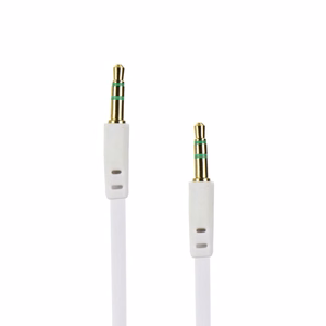 Kaabel AUX Jack 3,5 mm (male) to Jack 3,5 mm (male) BOX 1 m valge