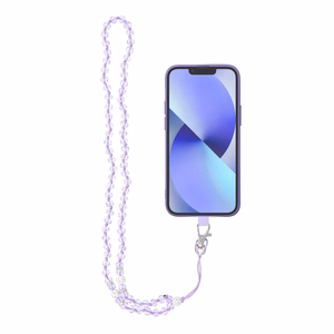 CRYSTAL DIAMOND Phone lanyard, Phone pendant / cord length 74cm (37cm in the loop) / on neck - lilla
