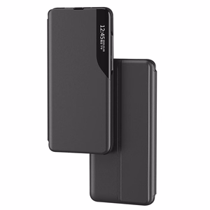 Eco Leather View Case elegantne ümbris Samsung Galaxy S22 + (S22 Plus) sinisele Samsung Galaxy S22 + (S22 Plus) klappkattega ja statiivi funktsiooniga ümbris