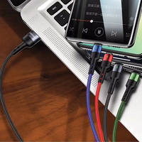 USAMS punutud kaabel U26 4w1 1.2m 2A Fast Charge (2xlightning/microUSB/USB-C) SJ317USB01 (US-SJ317)