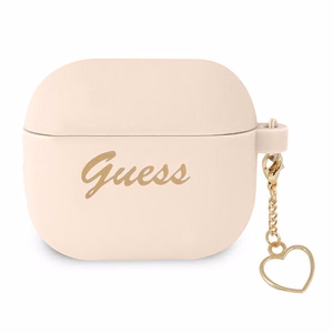 Guess GUA3LSCHSP AirPods 3 ümbris roosa/roosa Silikoonist Charm Heart Collection