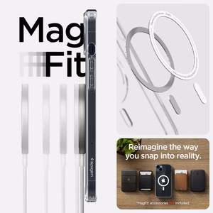 Spigen Ultra Hybrid Mag ümbris MagSafe'iga iPhone 14-le - läbipaistev/valge