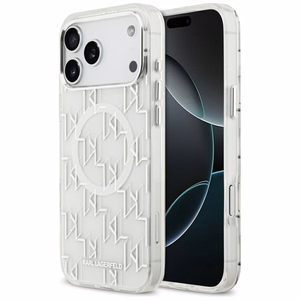 Karl Lagerfeld IML KL Monogram MagSafe Ümbris jaoks iPhone 17 Pro Max - Valge
