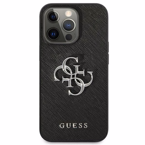Чехол Guess Saffiano 4G Metal Logo для iPhone 13 Pro / 13 6.1" - чёрный