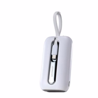 Joyroom mini powerbank 10000mAh värviline seeria 22.5W koos 2 sisseehitatud USB C ja Lightning kaabliga valge (JR-L012)