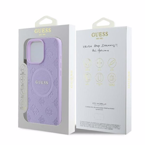 Guess Saffiano Peony Classic Logo MagSafe Чехол iPhone 16 Pro Max - фиолетовый