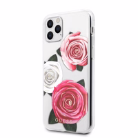 Guess GUHCN58ROSTRT iPhone 11 Pro läbipaistev hardcase Flower Desire roosa & valge Rose