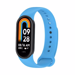 СИЛИКОНОВЫЙ РЕМЕШОК MI BAND 8/M8 (11). СИНИЙ
