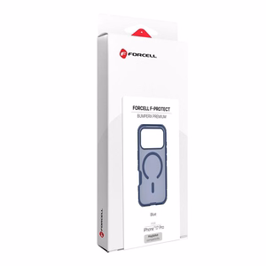 Case for iPhone 17 Pro / 18 Pro (low camera edge) Forcell F-Protect BumperX Premium compatible with MagSafe navy blue