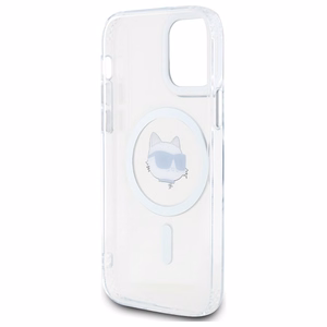 Karl Lagerfeld IML Metal Choupette Head MagSafe iPhone 12 Ümbris - valge