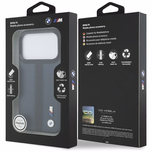 BMW M perforeeritud triibuga logo MagSafe ümbris iPhone 17 Pro jaoks - meresinine