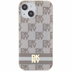 DKNY IML Checkered Mono Pattern & Printed Stripes MagSafe ümbris jaoks iPhone 15 / 14 / 13 - beige
