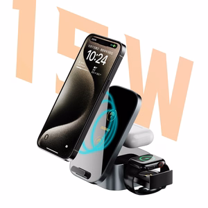 Dudao A11Pro+ 15W 3in1 Induktiivne Laadija jaoks Phone/Smartwatch/Kõrvaklapid - must