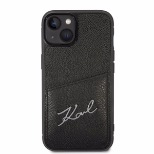 Karl Lagerfeld Signature Logo Cardslot ümbris jaoks iPhone 14 Plus - must