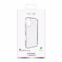 Puro Lite Mag TPU+PC Ümbris Compatible with MagSafe jaoks iPhone 17 - Läbipaistev with Valge Ring